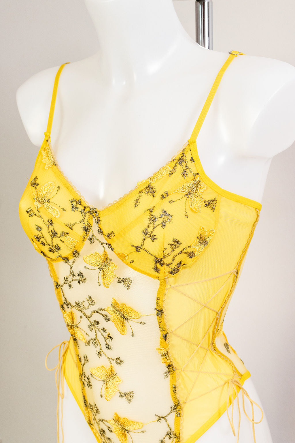 Butterflies in spring bodysuit - Yellow