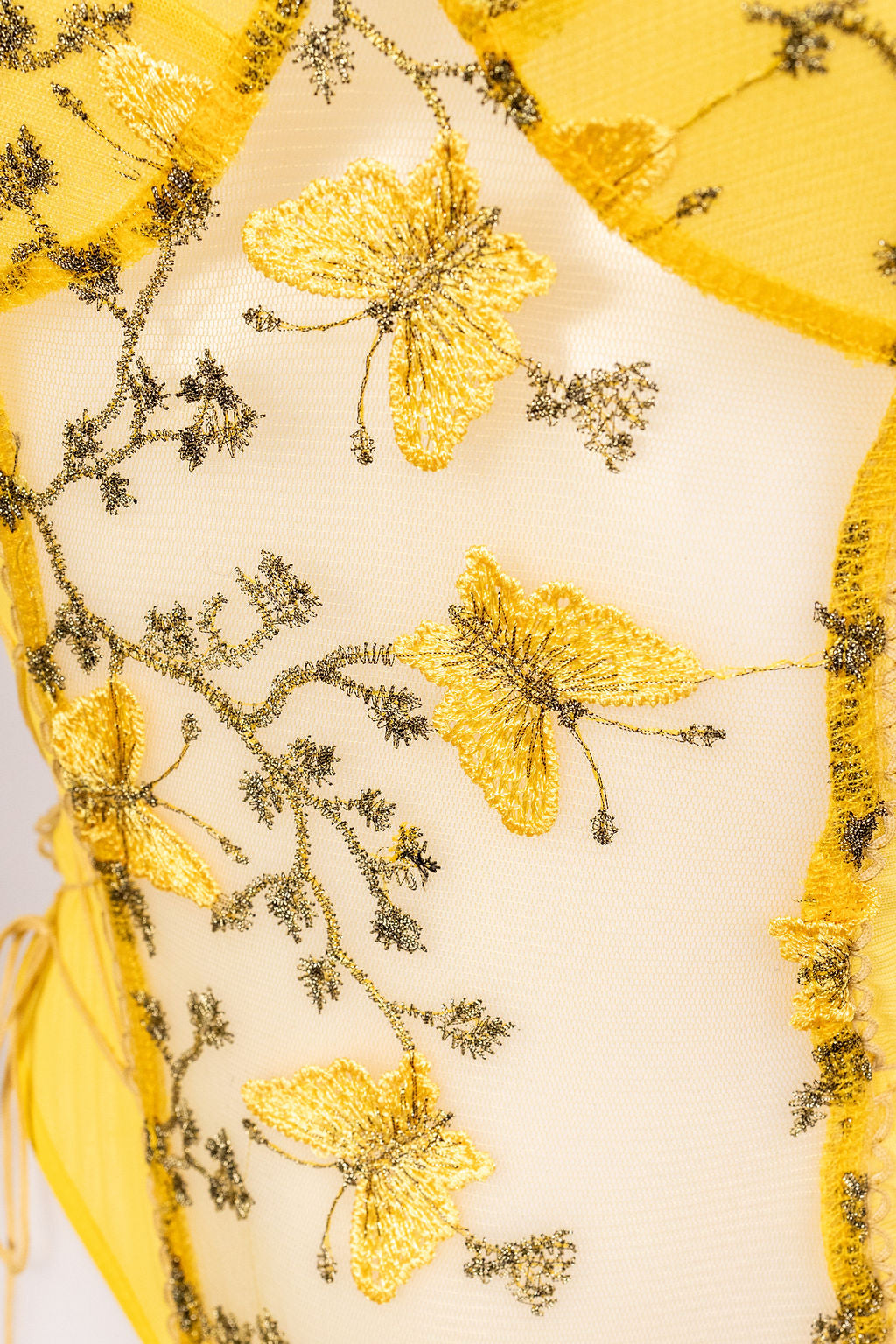 Butterflies in spring bodysuit - Yellow