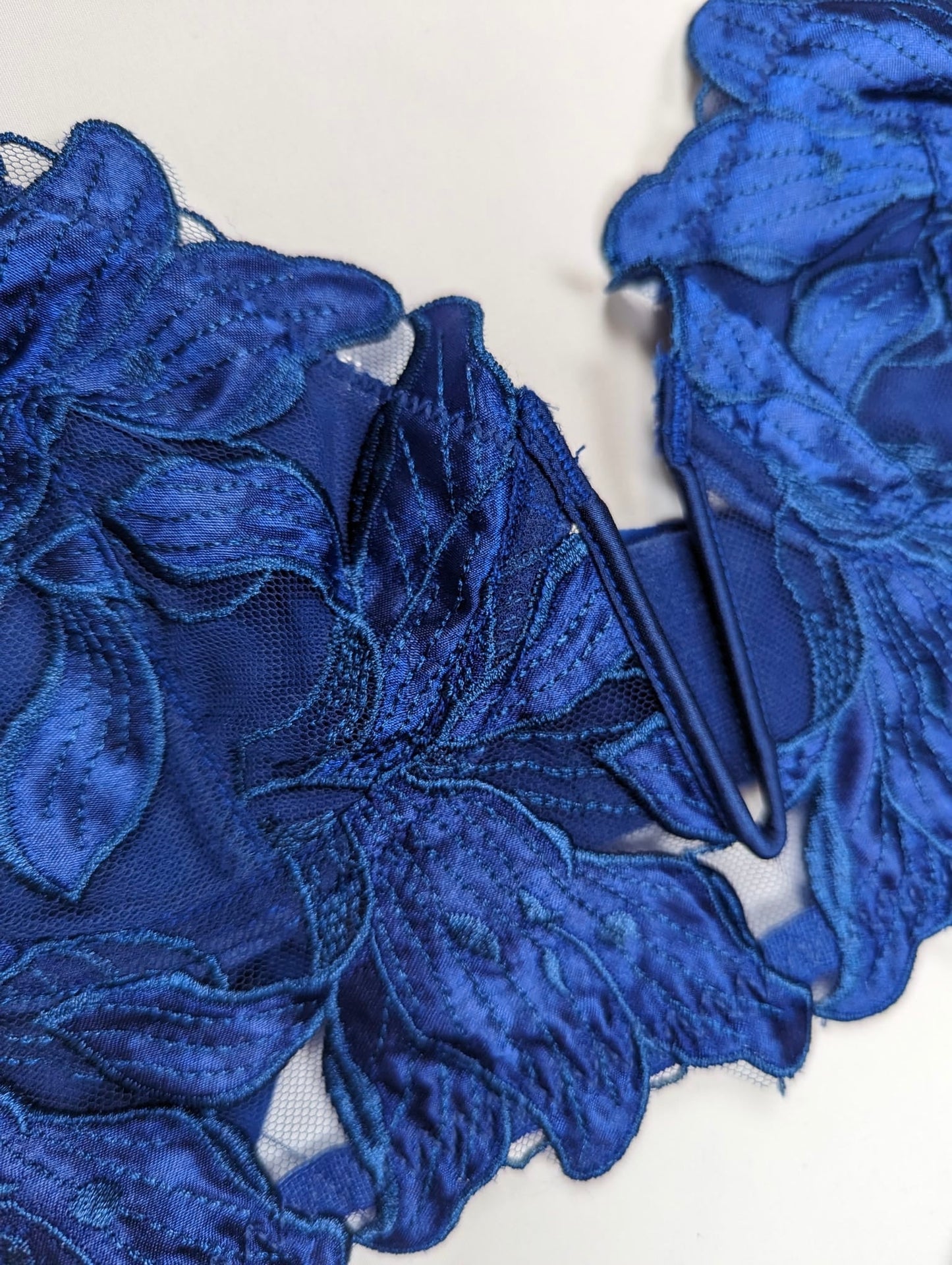 blue 2 piece bralette lingerie set