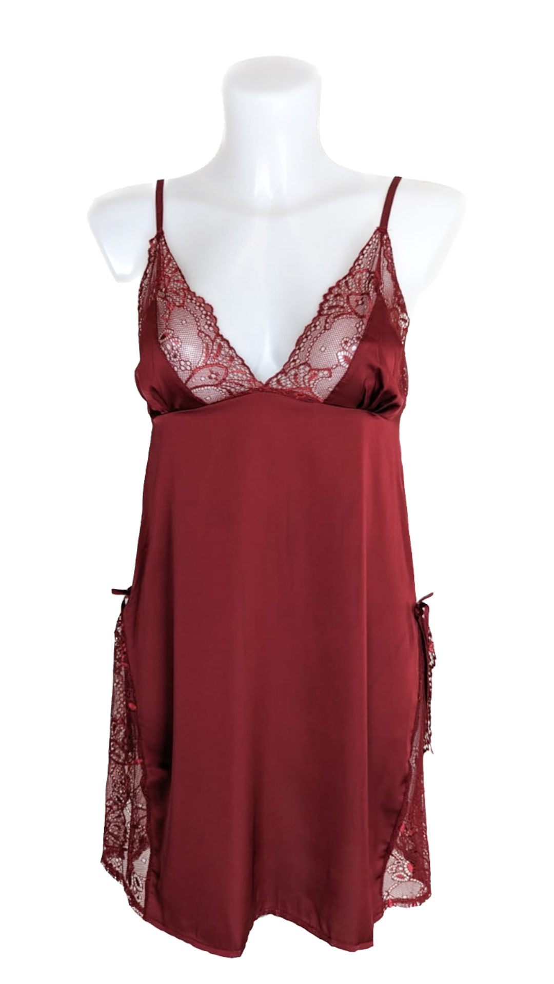 Falling For You - Wine Red 3 piece silk luxury set