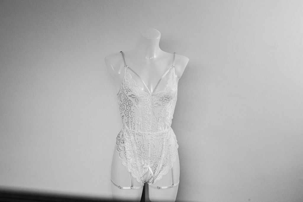 Midnight Whisper - White bodysuit