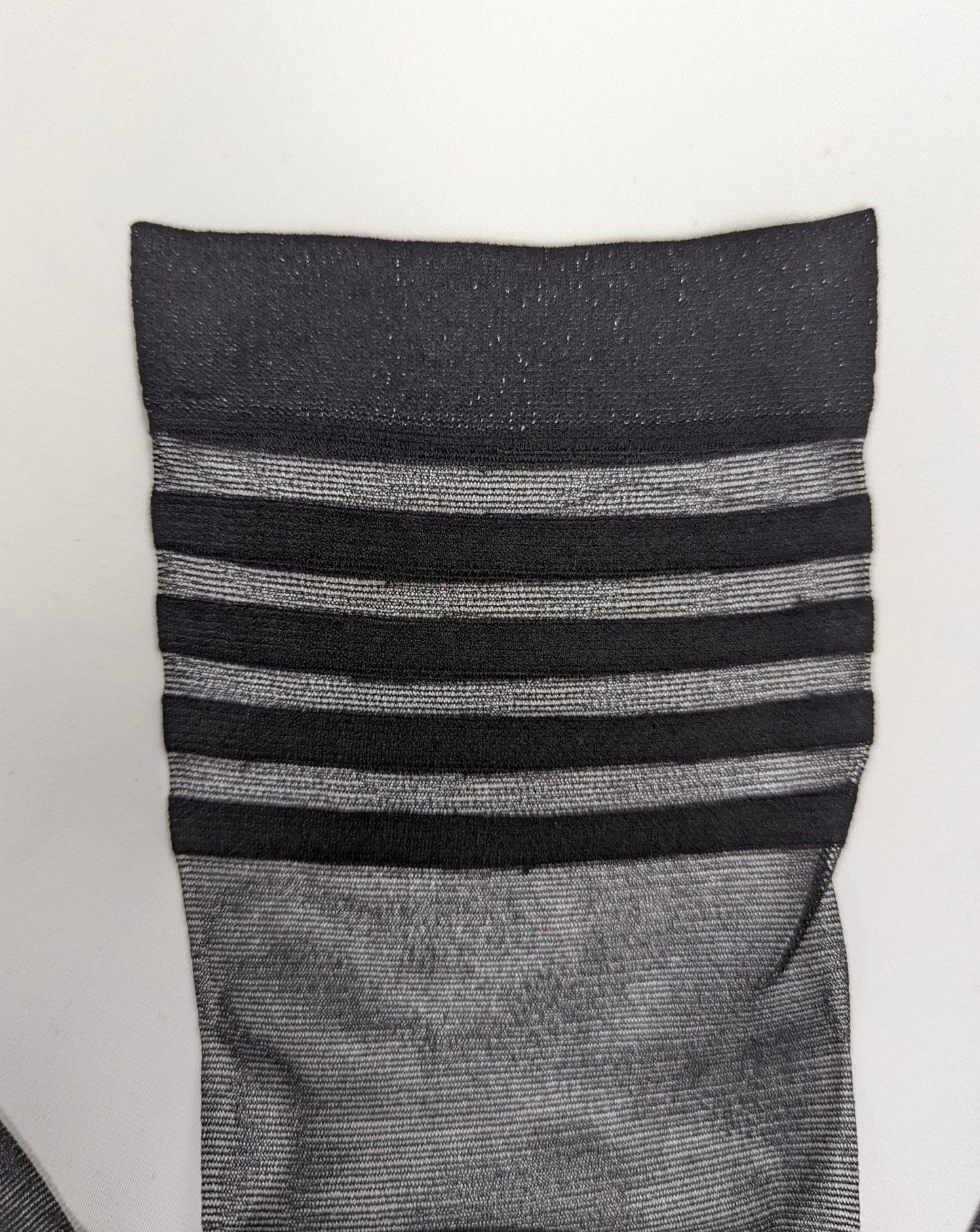 Striped top stockings - Black/Nude